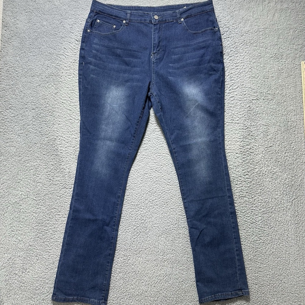 Women's Plus Size Denim Jeans‎ Size 38 Curvy Medium Wash Faded Skinny Jeans